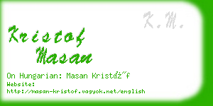 kristof masan business card